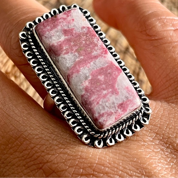 Rosaline Pink Thulite Ring Size 9 3/4 - Picture 3 of 9